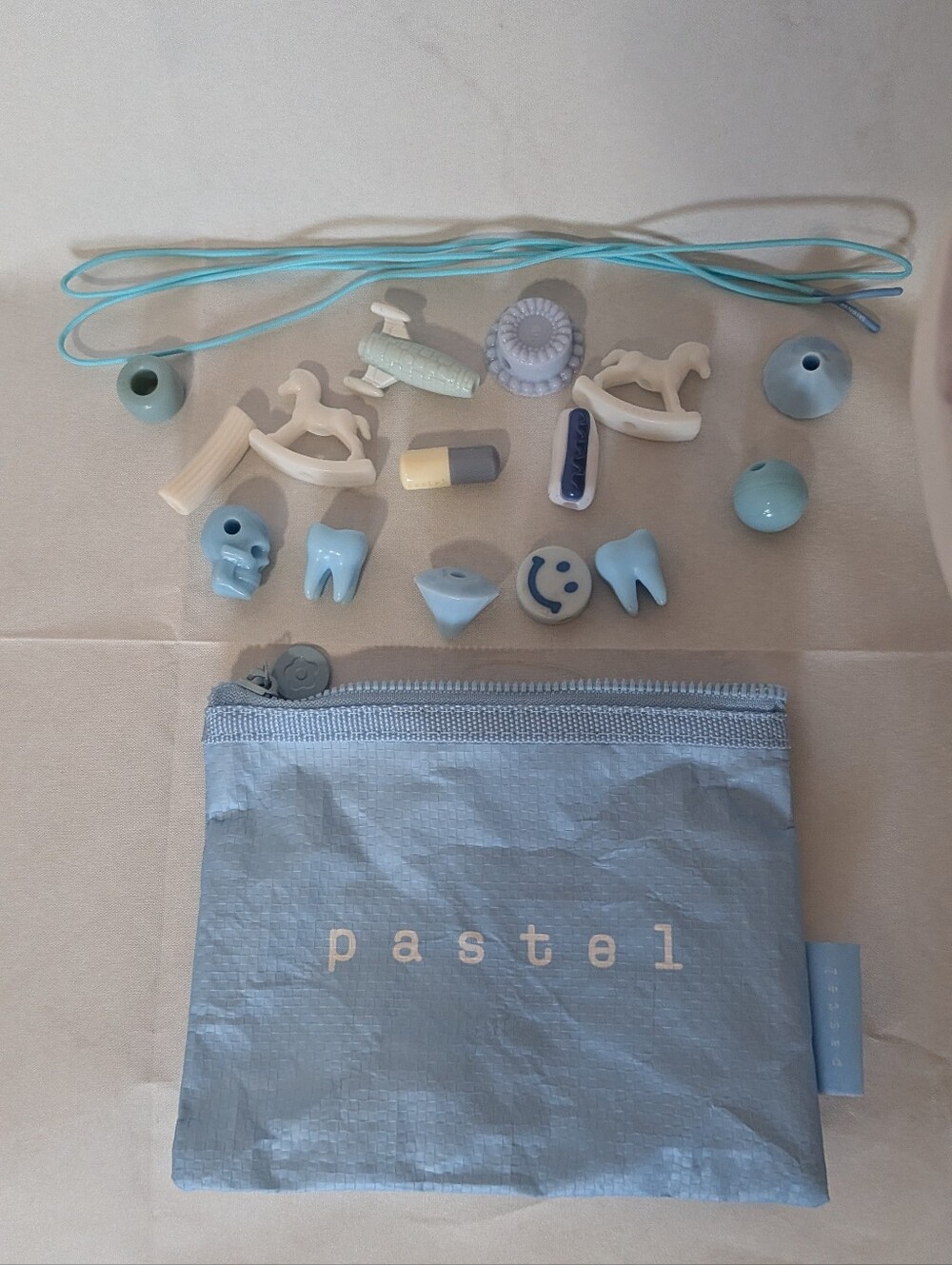 Pastels Light Blue Kids Accessory Charm Kit with Zip Pouch